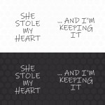 Marškinėliai poroms "She stole my heart" Marškinėliai poroms | Colorbee.lt